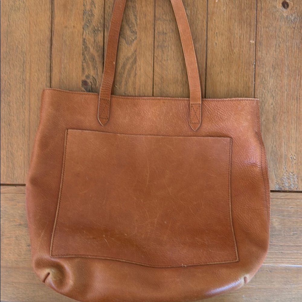 Made classic tote. Classic Brown Leather Tote Bag - Minimalist Everyday Carry
